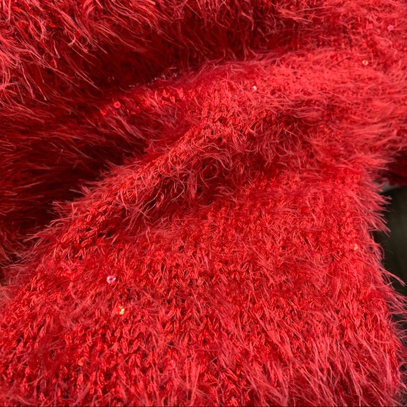 French Rouge style Red sequin sweater cardigan - Picture 9 of 10